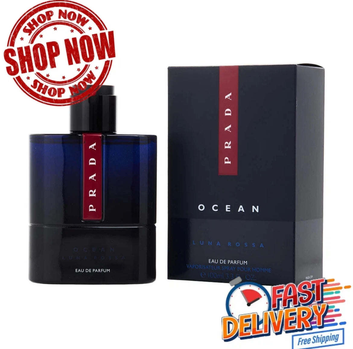 PRADA Luna Rossa OCEAN By Prada EDP for Men 3.3 oz 100 ml